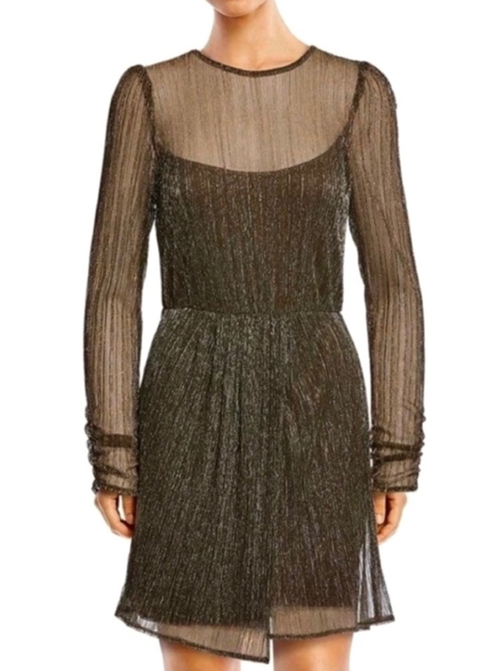 NEW BAILEY/44 GOLD METALLIC CUTOUT MINI DRESS